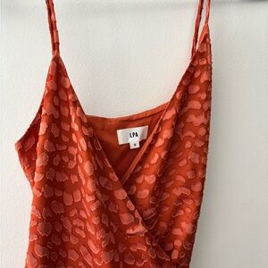 LPA Textured Satin Camisole in Burnt Orange